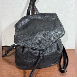 Day & Mood Genuine Leather Black Backpack Purse